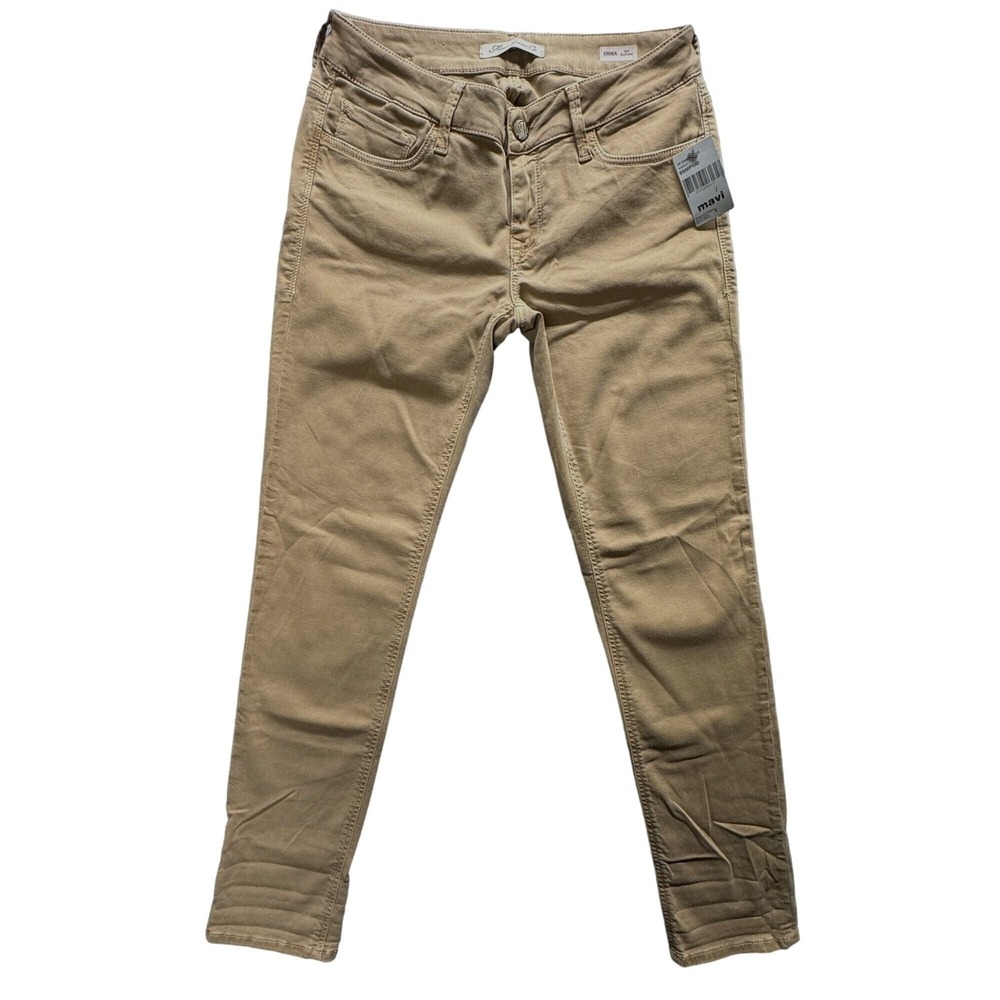Mavi Emma Slim Boyfriend Jeans Womens 27/32 Khaki Tan Mid Rise Trouser